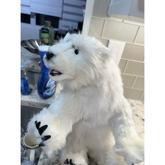 VTG Hansa  Realistic Standing  Sitting Polar Bear Stuffed Animal Rare HTF Nos - Picture 12 of 16